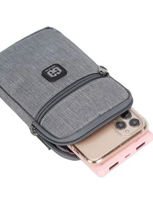 GAOLEMA Mini Men Patch Detail Belt Bag Chest Bag - Light Grey - View 3