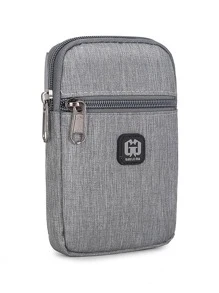 GAOLEMA Mini Men Patch Detail Belt Bag Chest Bag - Light Grey - View 4