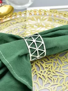 6pcs Hollow Out Napkin Ring - Silver - View 3