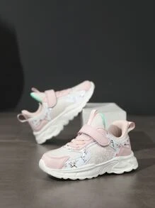 女孩花卉印花厚底運動鞋,多色可選