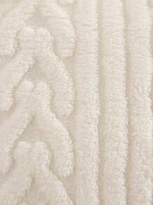Miater 1pc Autumn & Winter Geometric Jacquard Plush Pillowcase - Beige - View 6