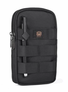 GAOLEMA Mini Men Letter Label Detail Belt Bag Chest Bag - Black - View 5