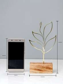 1pc Metal & Wood Combination Ornament, Abstract Minimalist Design, Multi-Color, Crafts Suitable For Halloween, Christmas, Tabletop, Bookshelf, Entryway, Living Room Home Decor, Valentine's Day - Multicolor - View 4