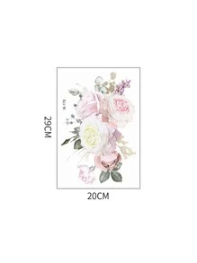 1入組花卉圖案馬桶蓋貼花