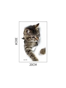 1 pieza Decoración para tapa de inodoro con patrón de gato - Multicolor - Ver 5