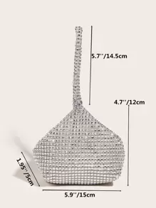 Mini Clutch Tasche mit Strass Dekor, elegante Handtasche für Partys, raffinierte Geldbörse, Kosmetiktasche, Münzbeutel, vielseitige modische kleine Handtasche, Clutch Tasche für Hochzeit, Partytaschen, perfekt für Party, Hochzeit, Abschlussball, Dinner/Bankett, passend zu Festtagskleid, Abendkleid & Pailletten Kleid, Pailletten - Silber - Übersicht 5