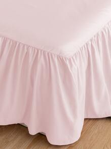 1pc Bed Skirt, Bedding, Soft & Breathable Bed Sheet With Ruffled Hem And Elastic Band, Comfortable Sleep, Lightweight & Elegant, Cloud-Like Soft Touch, Fits Twin, Full, Queen, King Size Beds, Machine Washable, Princess Style Room Decor - Baby Pink - View 2