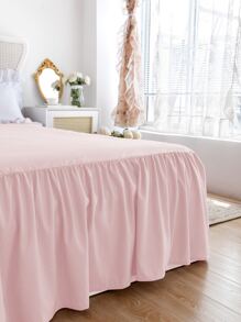 1pc Bed Skirt, Bedding, Soft & Breathable Bed Sheet With Ruffled Hem And Elastic Band, Comfortable Sleep, Lightweight & Elegant, Cloud-Like Soft Touch, Fits Twin, Full, Queen, King Size Beds, Machine Washable, Princess Style Room Decor - Baby Pink - View 6