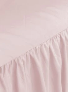 1pc Bed Skirt, Bedding, Soft & Breathable Bed Sheet With Ruffled Hem And Elastic Band, Comfortable Sleep, Lightweight & Elegant, Cloud-Like Soft Touch, Fits Twin, Full, Queen, King Size Beds, Machine Washable, Princess Style Room Decor - Baby Pink - View 7
