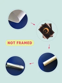 3 piezas Láminas decorativas sin marco con patrón de luna y estrella - Multicolor - Ver 3