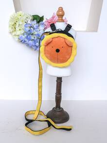 長毛絨寵物包帶牽引繩 - 黃色 - 查看 1