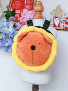 長毛絨寵物包帶牽引繩 - 黃色 - 查看 2