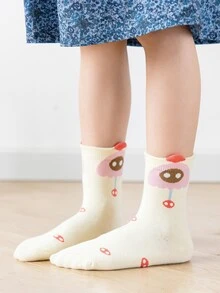 5pairs Toddler Girls Umbrella Pattern Crew Socks - Multicolor - View 4