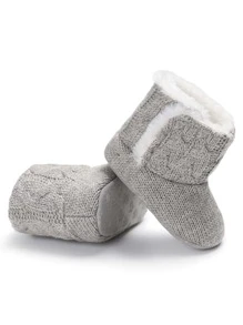 Baby Teddy Lined Snow Boots - Grey - View 2