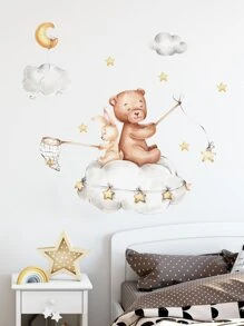 1pc Cartoon Graphic Wall Sticker - Nhiều màu - Xem 1