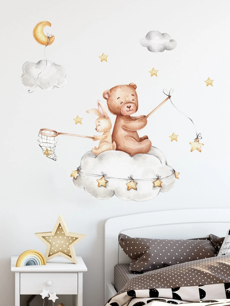 1pc Cartoon Graphic Wall Sticker - Nhiều màu - Xem 1