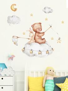 1pc Cartoon Graphic Wall Sticker - Nhiều màu - Xem 5