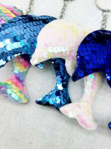 12pcs Sequin Dolphin Charm Keychain - Multicolor - View 3