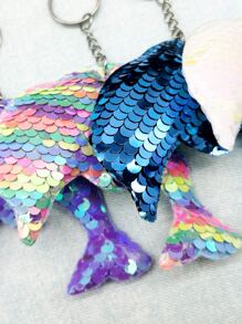 12pcs Sequin Dolphin Charm Keychain - Multicolor - View 4
