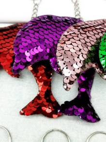 12pcs Sequin Dolphin Charm Keychain - Multicolor - View 6