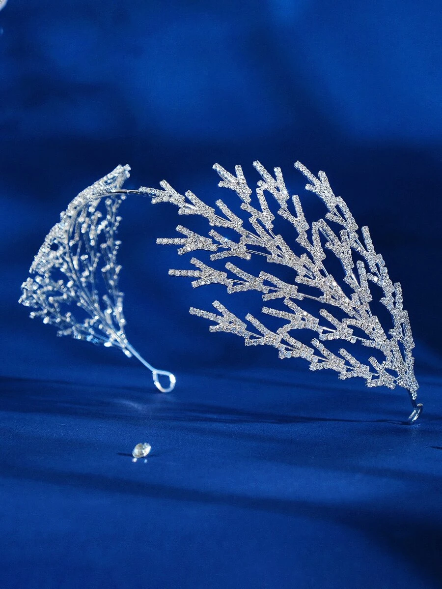 1pc Style Bridal Party Hair Accessories Crystal Rhinestone Headband With Twig Decor Royal Tiaras Snowflake Valentine's Day Accessories