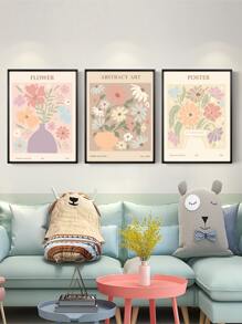 3 cái Hoa Mẫu Tranh không khung - Nhiều màu - Xem 2