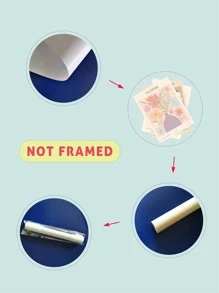 3 cái Hoa Mẫu Tranh không khung - Nhiều màu - Xem 3