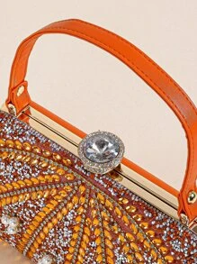 Mini Bolso De Mano Rígido Con Decoración De Diamantes De Imitación Para Fiesta De Noche - Multicolor - Ver 7