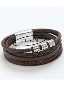 Fashionable and Popular Men Braided Detail Bracelet PU for Jewelry Gift and for a Stylish Look