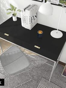 1 件厚哑光黑色壁纸，用于家庭装饰，自粘式翻新墙贴，用于橱柜、书桌、椅子和房间背景，翻新贴纸可撕墙板、墙纸、壁纸、春季装饰物品让您的家焕然一新，拉玛装饰贴纸 - 黑色 - 查看 6