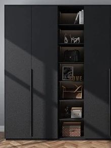 1 件厚哑光黑色壁纸，用于家庭装饰，自粘式翻新墙贴，用于橱柜、书桌、椅子和房间背景，翻新贴纸可撕墙板、墙纸、壁纸、春季装饰物品让您的家焕然一新，拉玛装饰贴纸 - 黑色 - 查看 7