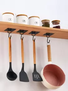 Kitchen Multi-purpose Hooks Storage Rack 2pcs/5pcs/10pcs - Black - View 1