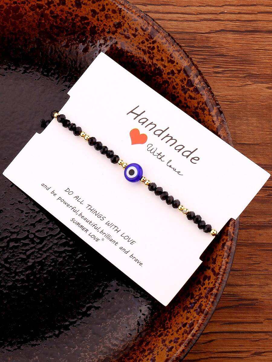 Vòng đeo tay trang trí mắt ác - màu đen - Xem 1