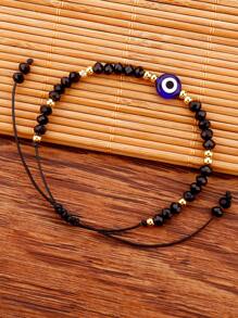 Vòng đeo tay trang trí mắt ác - màu đen - Xem 2