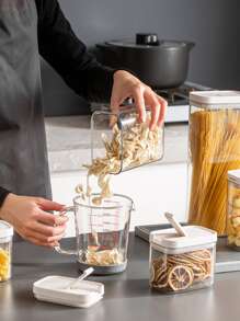 1pc Clear Food Storage Box - White - View 2