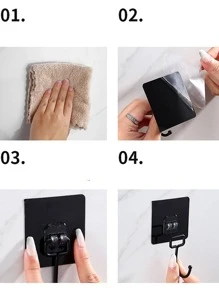 Kitchen Multi-purpose Hooks Storage Rack 2pcs/5pcs/10pcs - Black - View 6