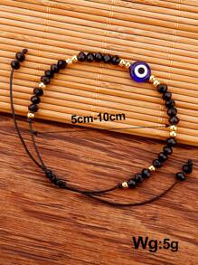Vòng đeo tay trang trí mắt ác - màu đen - Xem 3