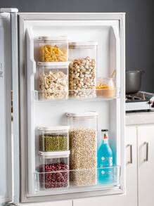 1pc Clear Food Storage Box - White - View 5