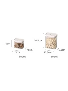 1pc Clear Food Storage Box - White - View 6
