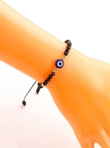 Vòng đeo tay trang trí mắt ác - màu đen - Xem 4