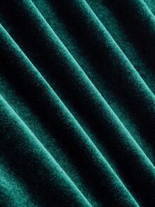 SHEIN MOD Frill Trim Ruched Asymmetrical Hem Velvet Cami Dress