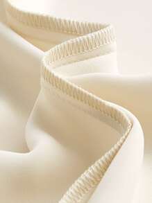 SHEIN MOD Trumpet Sleeve Bow Front Ruffle Hem Shirt Dress - Beige - View 5