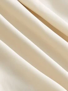 SHEIN MOD Trumpet Sleeve Bow Front Ruffle Hem Shirt Dress - Beige - View 4