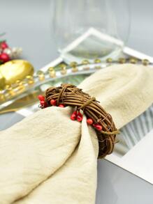 4pcs Wreath Decor Napkin Ring - Multicolor - View 3