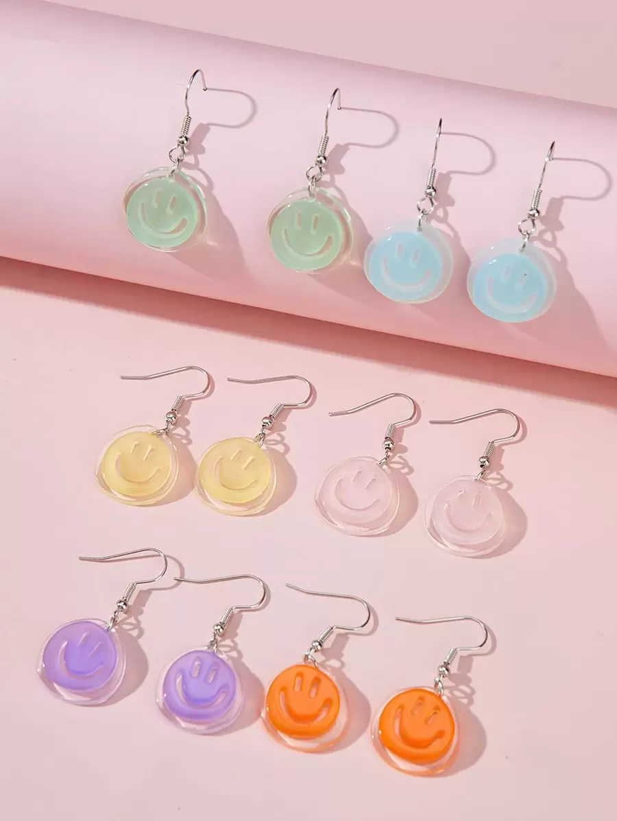 6對表情耳墜 - 彩色 - 查看 1