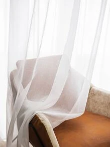 Solid Single Panel Sheer Curtain - White - View 3