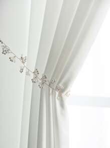 Cortina transparente panel única liso - Blanco - Ver 3