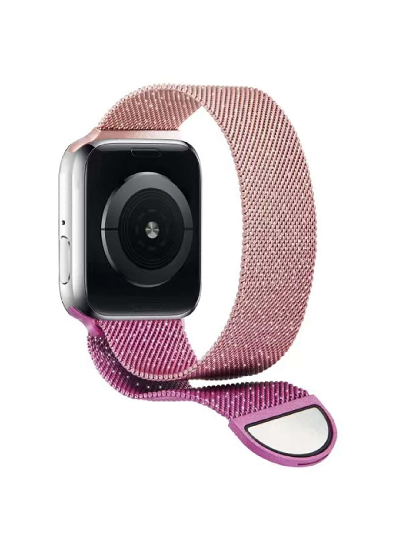 Reloj inteligente de acero inoxidable banda compatible con Apple Watch - Multicolor - Ver 1