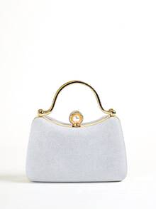 Túi hộp mini trang trí bằng đá lấp lánh, ví cô dâu hoàn hảo cho các sự kiện đám cưới, vũ hội & tiệc tùng - trắng - Xem 2