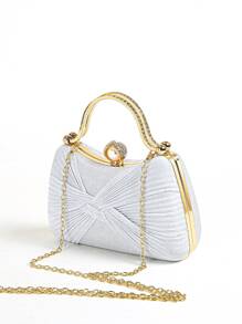 Túi hộp mini trang trí bằng đá lấp lánh, ví cô dâu hoàn hảo cho các sự kiện đám cưới, vũ hội & tiệc tùng - trắng - Xem 5